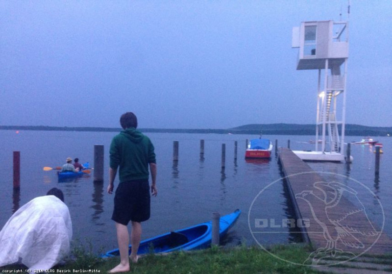 Geretteter Paddler auf der WRS Freidrichshagen