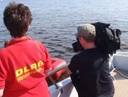 Filmaufnahmen von einem DLRG Rettungsboot aus